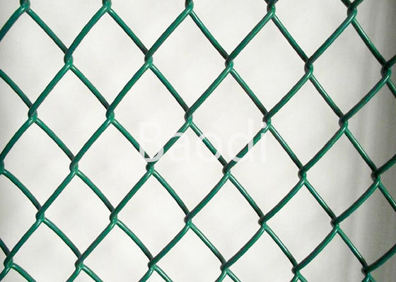 Green Plastic Chain Link Mesh Fence Roll For River Banks / Garden / Airport