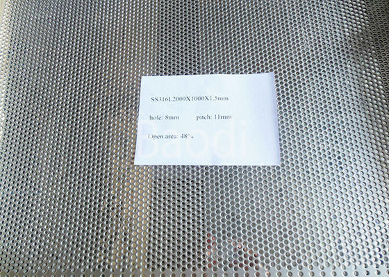 Chemical Industry Perforated Steel Sheet 2000 X 1000 X 1.5mm With Round Hole 8mm