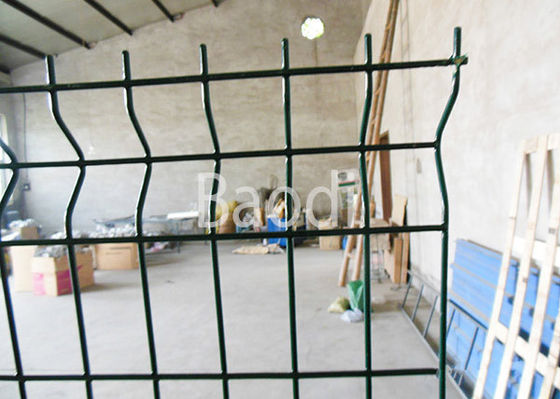 Public Building Pvc Coated Wire Fencing , Welded Steel Mesh Fence Panels With W Shape