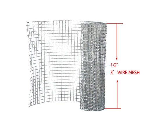 1/2" Galvanized Welded Wire Mesh For Construction Silver Zinc Layer