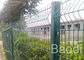 Green Vinyl Coated Wire Mesh Fence Boundary With Metal Post Simple Structure