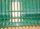Green Vinyl Coated Wire Mesh Fence Panels With Metal Post High Strength