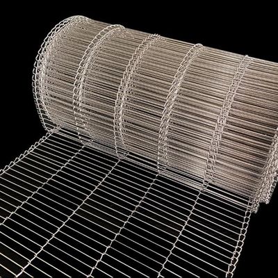 Food Industry 304 Stainless Steel Conveyor Belt Customizable Dimension