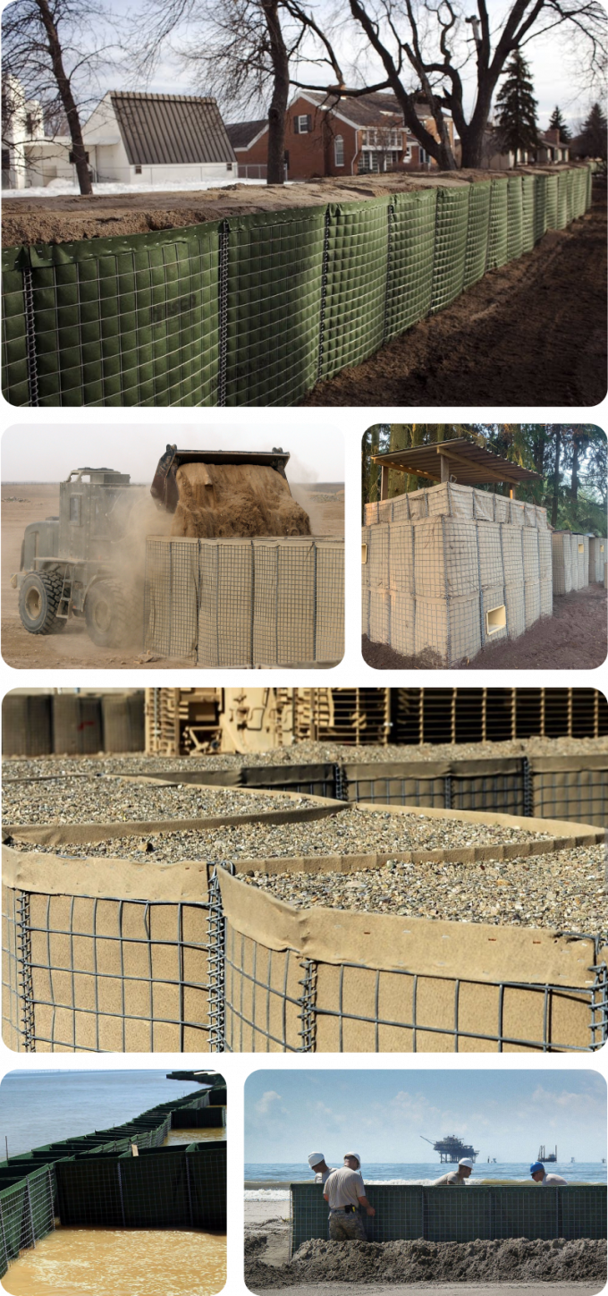 Heavy Duty Mil1 Mil7 Hesco Bastion Barrier Sandbags Hexagonal Hole 5