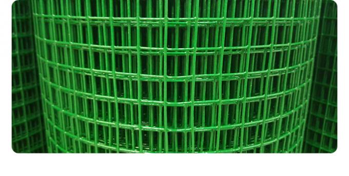 BWG8-BWG26 Green Powder Coated PVC Welded Wire Mesh Rolls 25mmx25mm 5