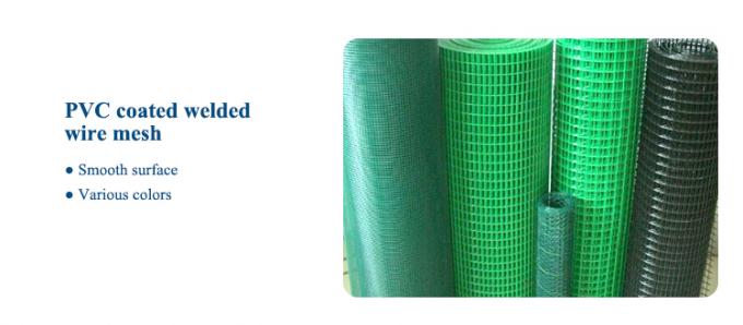 BWG8-BWG26 Green Powder Coated PVC Welded Wire Mesh Rolls 25mmx25mm 6