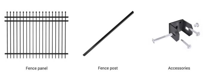 America 6 Foot 3x3 Galvanised Picket Steel Fence Garden Iron Fence Panels 3