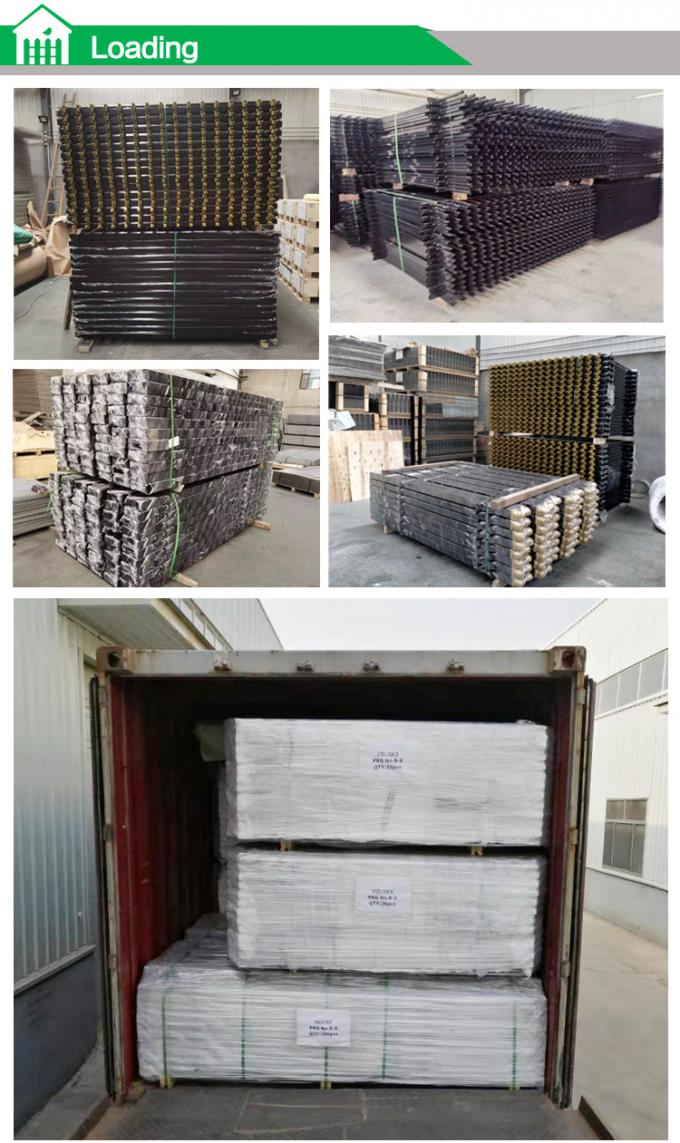 America 6 Foot 3x3 Galvanised Picket Steel Fence Garden Iron Fence Panels 12